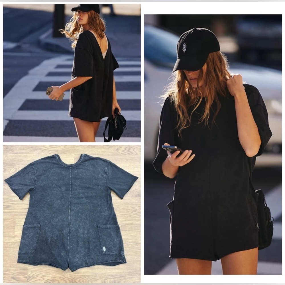 Sale!▪️Free People Hot Shot Tee Romper in Black